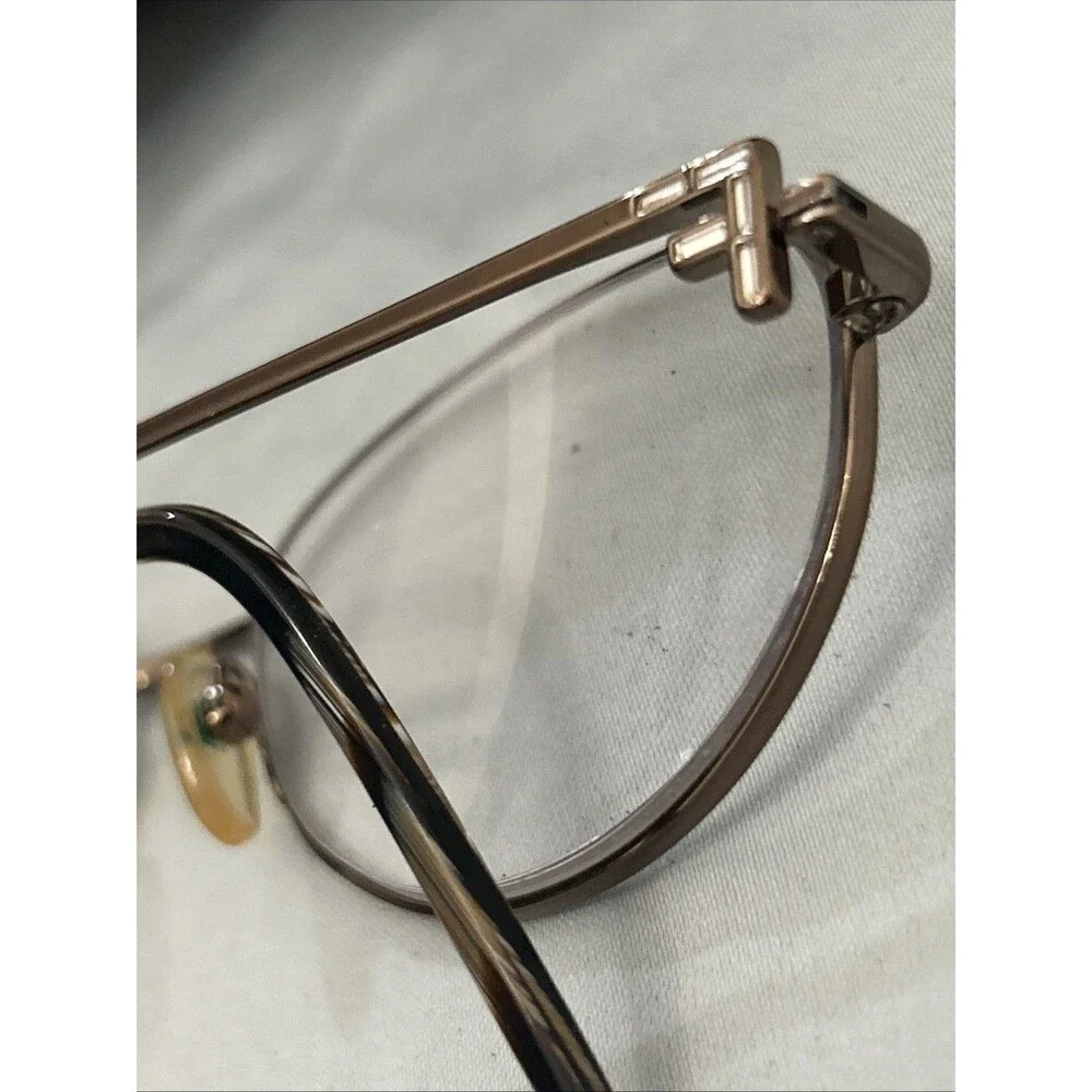 Vintage Fendi F570 Eyeglasses Frame Bronze Crystal 54☐18 135 Italy w/ Case